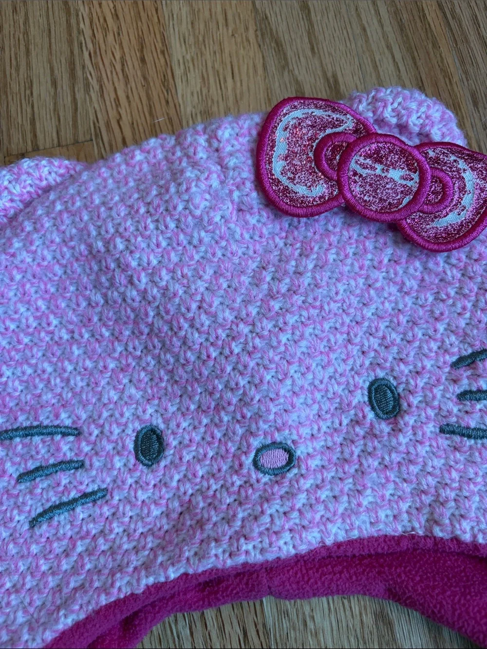 Hello Kitty girl’s Pink Kitty Earflap Beanie for Kids